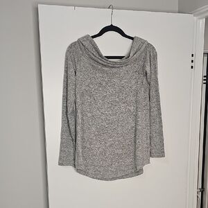 Abercrombie & Fitch Heather Gray Cowl Neck Sweater